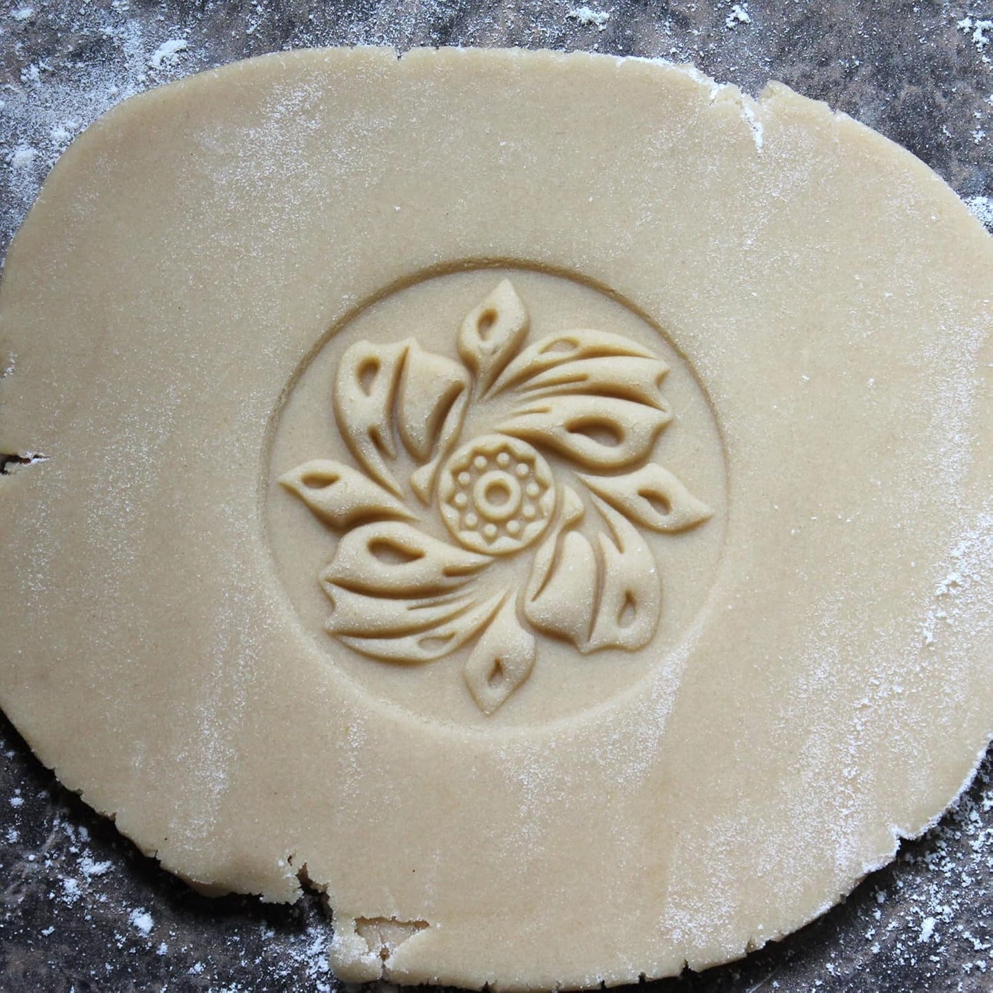 Wood Cookie Stamp, 2.5 Inch (Whirling Flower CS-041)