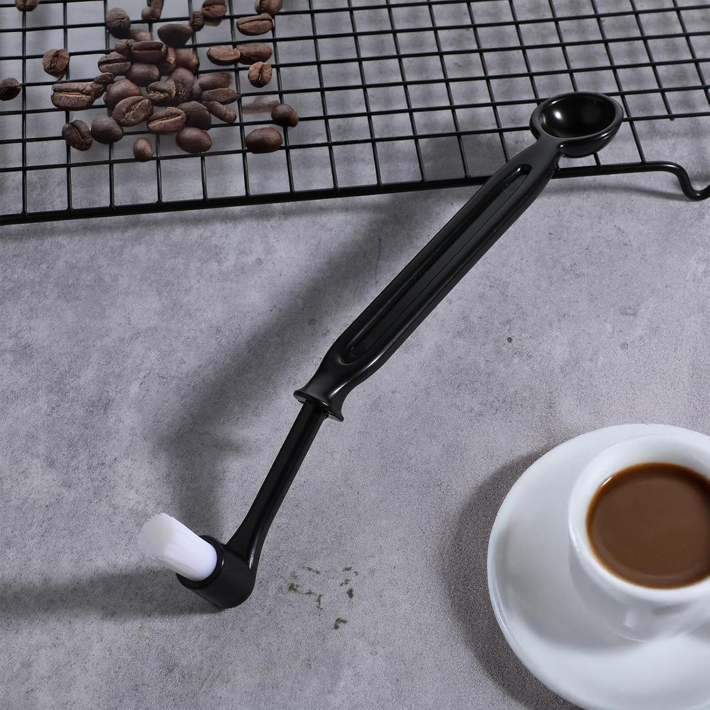 Espresso Machine Cleaning Brush Kit 2 Pieces Coffee Cleaning Brush with Spoon for Coffee Grinder
