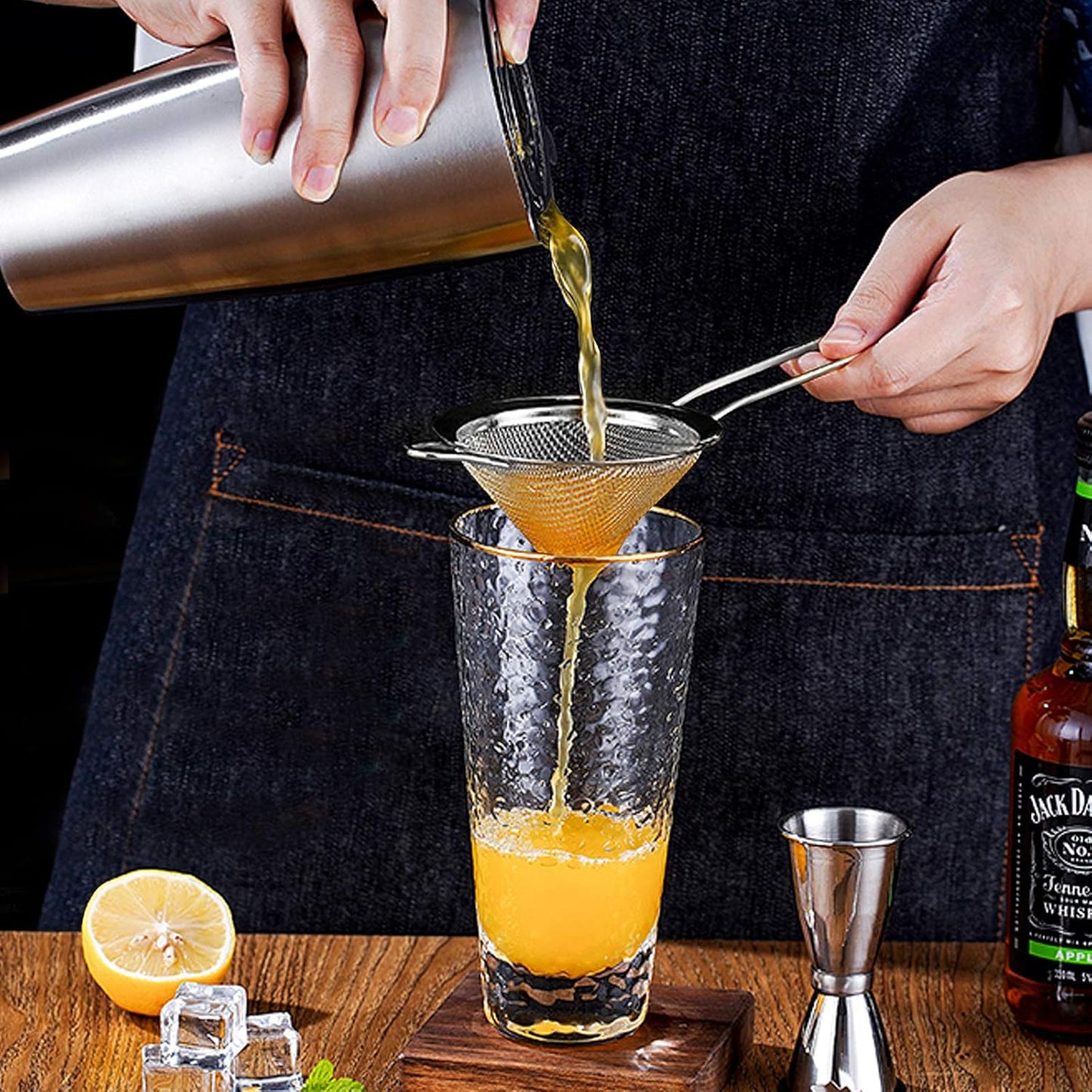 2 Pack Stainless Steel 18/8 Small Food Strainer, Fine Mesh Sieve with Long Handle, Cocktail Strainer For Cocktails, Tea Herbs, Coffee & Drinks, Rust Proof & Great as Tea Strainer, 3.5inch