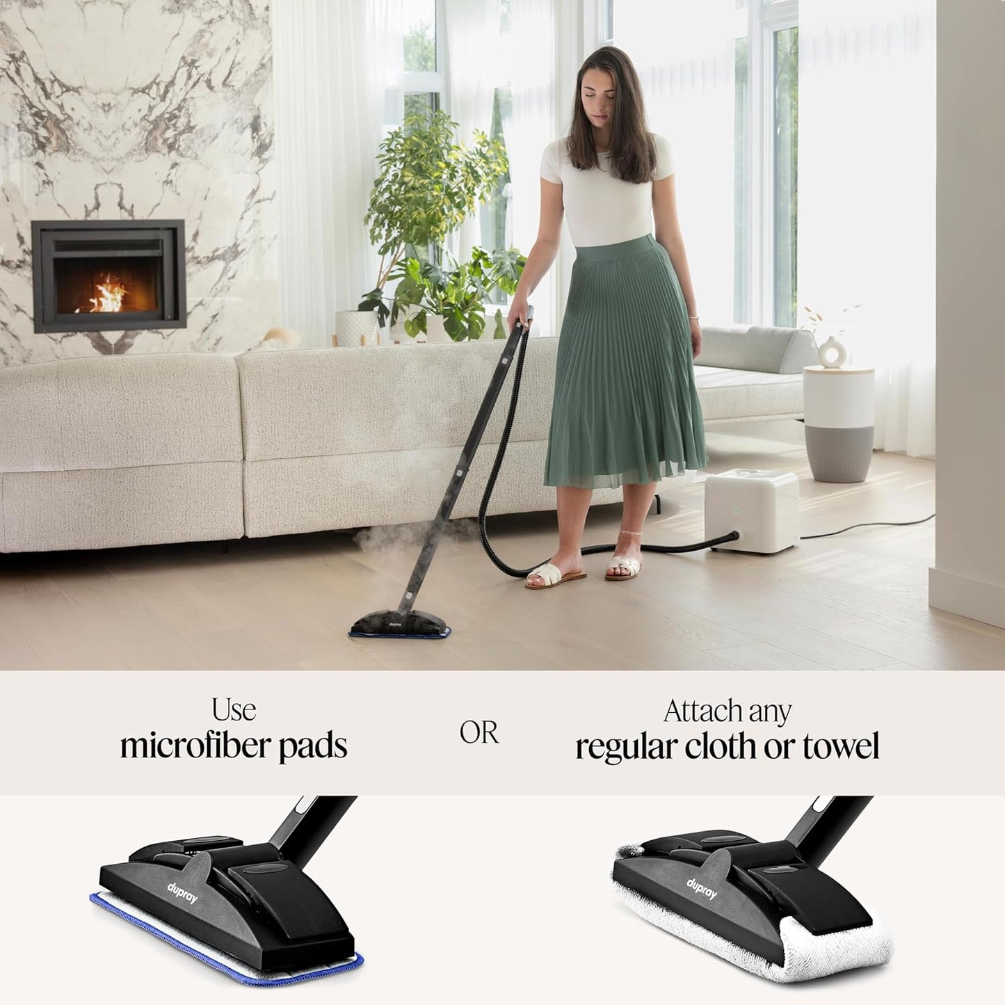 Dupray Neat Steam Cleaner with 40-Piece Accessory Kit, Powerful, chemical-free cleaning for floors, cars, tiles, grout, and more. *Kills 99.9% of Bacteria and Viruses