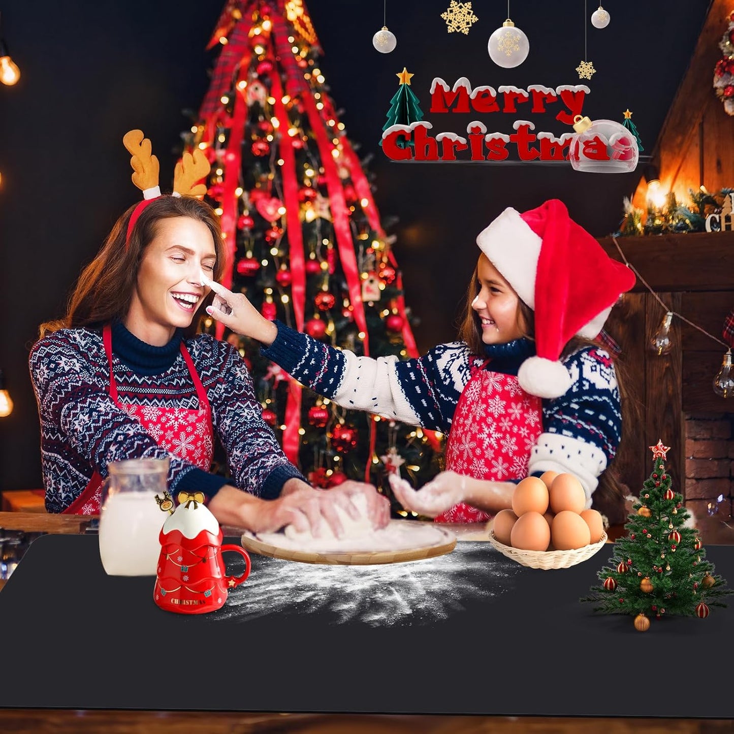 Warome Silicone Mat,78.7”x 23.6” Heat Resistant Mats for Countertop,Extra Large Countertop Protector Mat, Multi-functional Cuttable Kitchen Counter Mat, Silicone Mats for Kitchen Counter/Crafts -Black