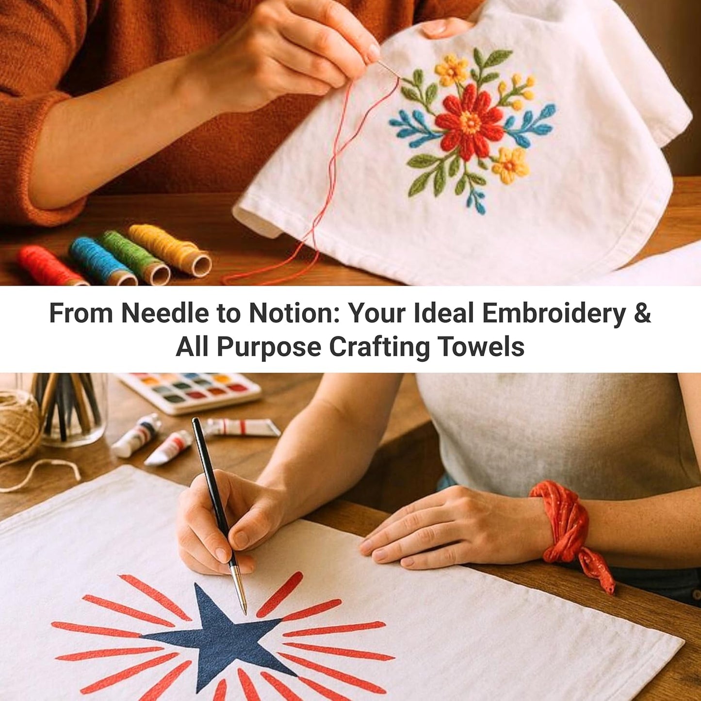 Flour Sack Towels | Tea Towel for Crafts| Kitchen Dish Cotton Blank Towel for Embroidery| Baking Bread Proofing Linen Cover| Thick Absorbent Quick Dry| 12 Pack 15"x 25" Natural