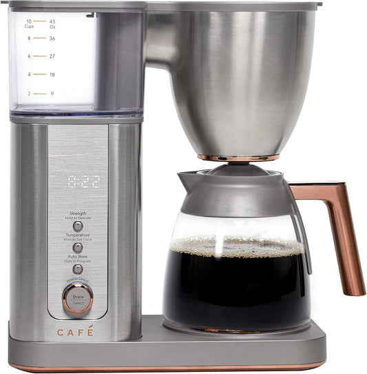 Café Specialty Drip Coffee Maker | 10-Cup Glass Carafe | WiFi Enabled Voice-to-Brew Technology | Smart Home Kitchen Essentials | SCA Certified, Barista-Quality Brew | Stainless Steel (Renewed)