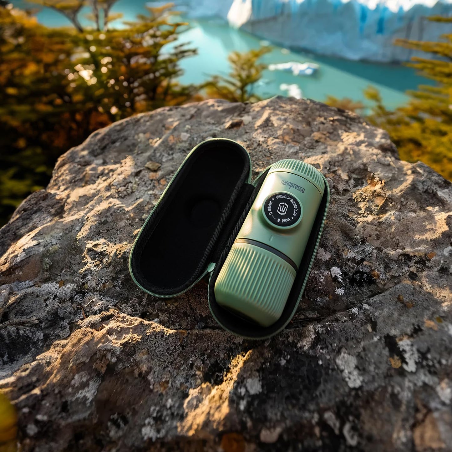 WACACO Nanopresso Portable Espresso Maker Bundled with Protective Case, Upgrade Version of Minipresso, Mini Travel Coffee Machine, Perfect for Camping, Travel and Office (Elements Moss Green)