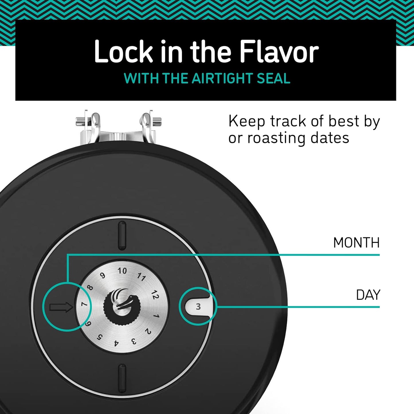 Coffee Gator Coffee Canister, 16oz Airtight Stainless Steel Kitchen Food Storage Container with Date Tracker, Scoop for Sugar,Grounds Coffee, Beans,Tea, Sugar, Cereal, Flour, Cookies Jars - Silver