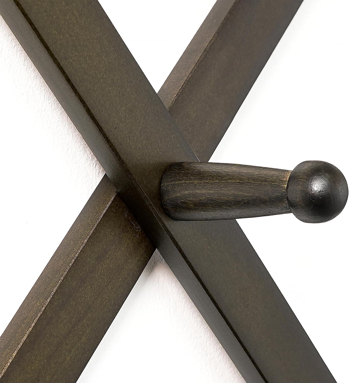 Dseap Accordion Wall Hanger:16'' High Wooden Wall Expandable Coat Rack,Hat Rack Holder,Accordion Hook for Baseball Caps,Coats,13 Peg Hooks,Dark Walnut