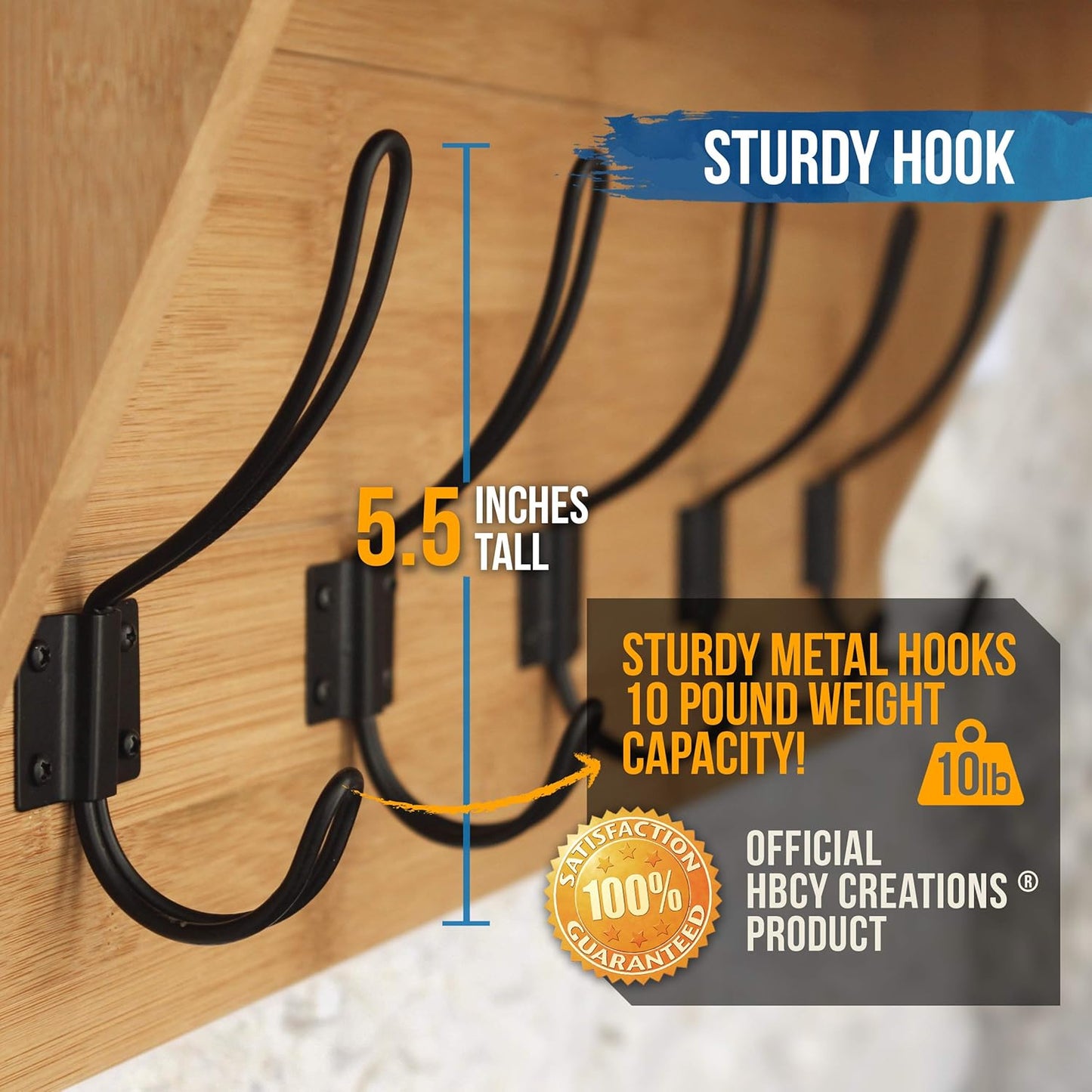 HBCY Creations Rustic Wall Mounted Coat Rack with Shelf - Solid Wood 24" Entryway Shelf with 5 Coat Hangers. Perfect Touch for Your Entryway, Mudroom, Kitchen, Bathroom and More, Bamboo