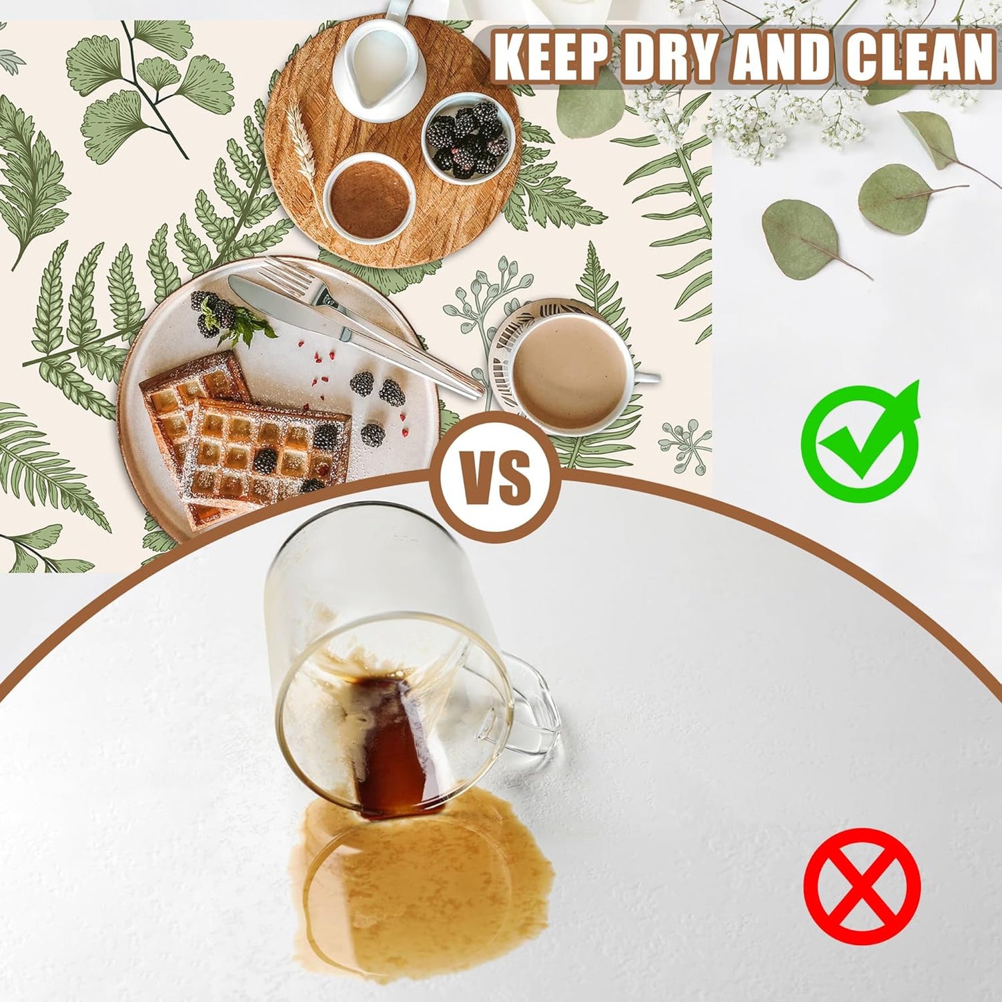 Leaves and Herbs Dish Drying Mat for Kitchen Counter Bar Mat Hide Stain Absorbent Rubber Backed Coffee Maker Espresso Machine Bar Accessories 11.8 x 19.7 Inch