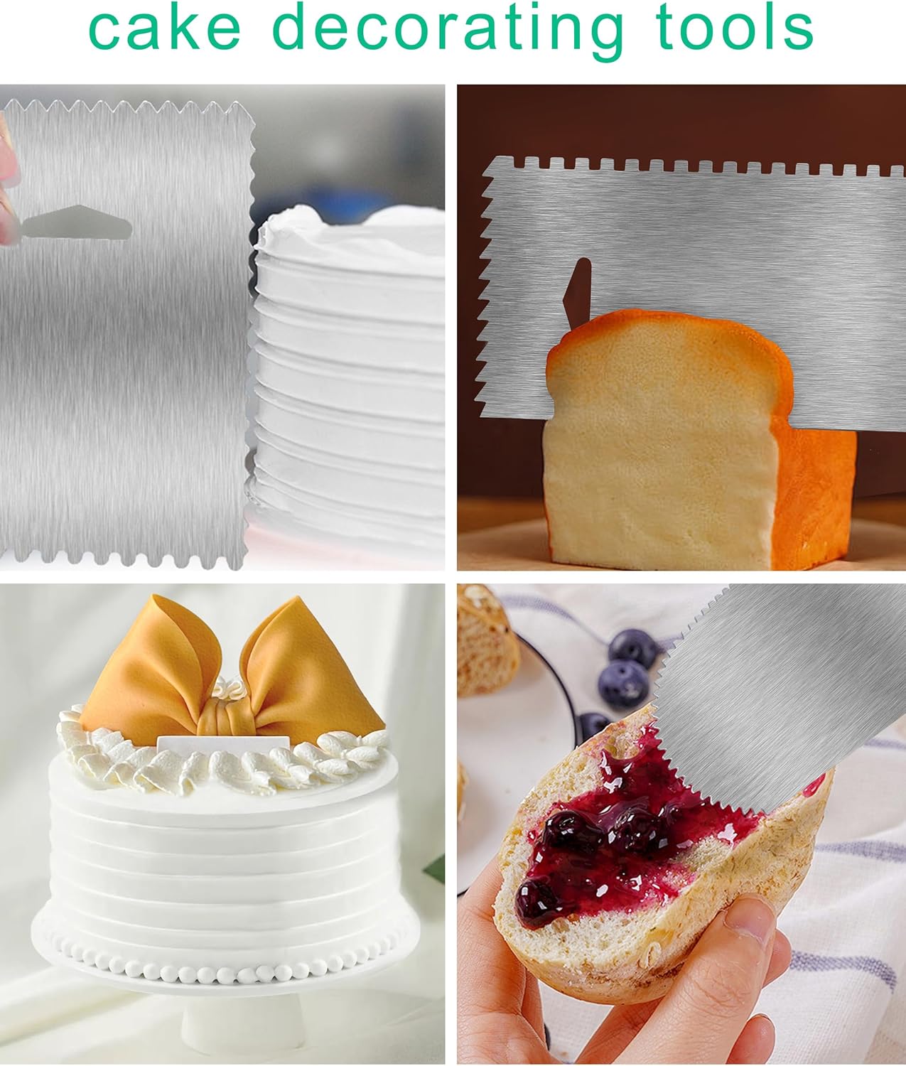 New 6pcs Cake Scraper 430 stainless Decorating Comb and Icing Smoother