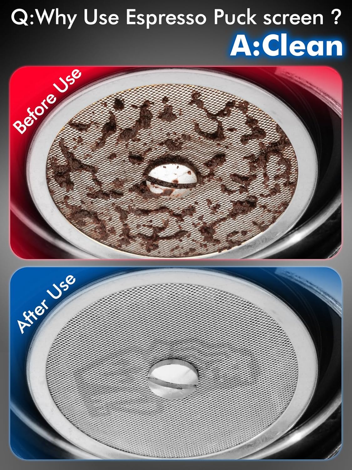 58.35mm Espresso Puck Screen, 0.9mm 150μm Ultra Thin Espresso Filter Screen - Reusable Coffee Filters for Espresso Portafilter Filter Basket 58mm