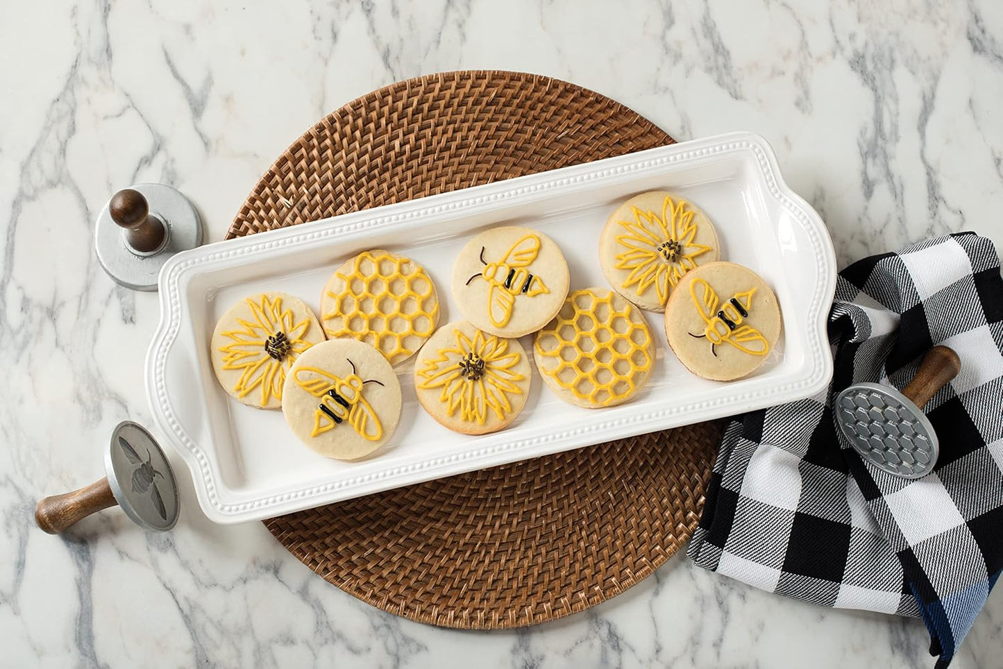 Nordic Ware 01250 Honeybee Cast Cookie Stamps