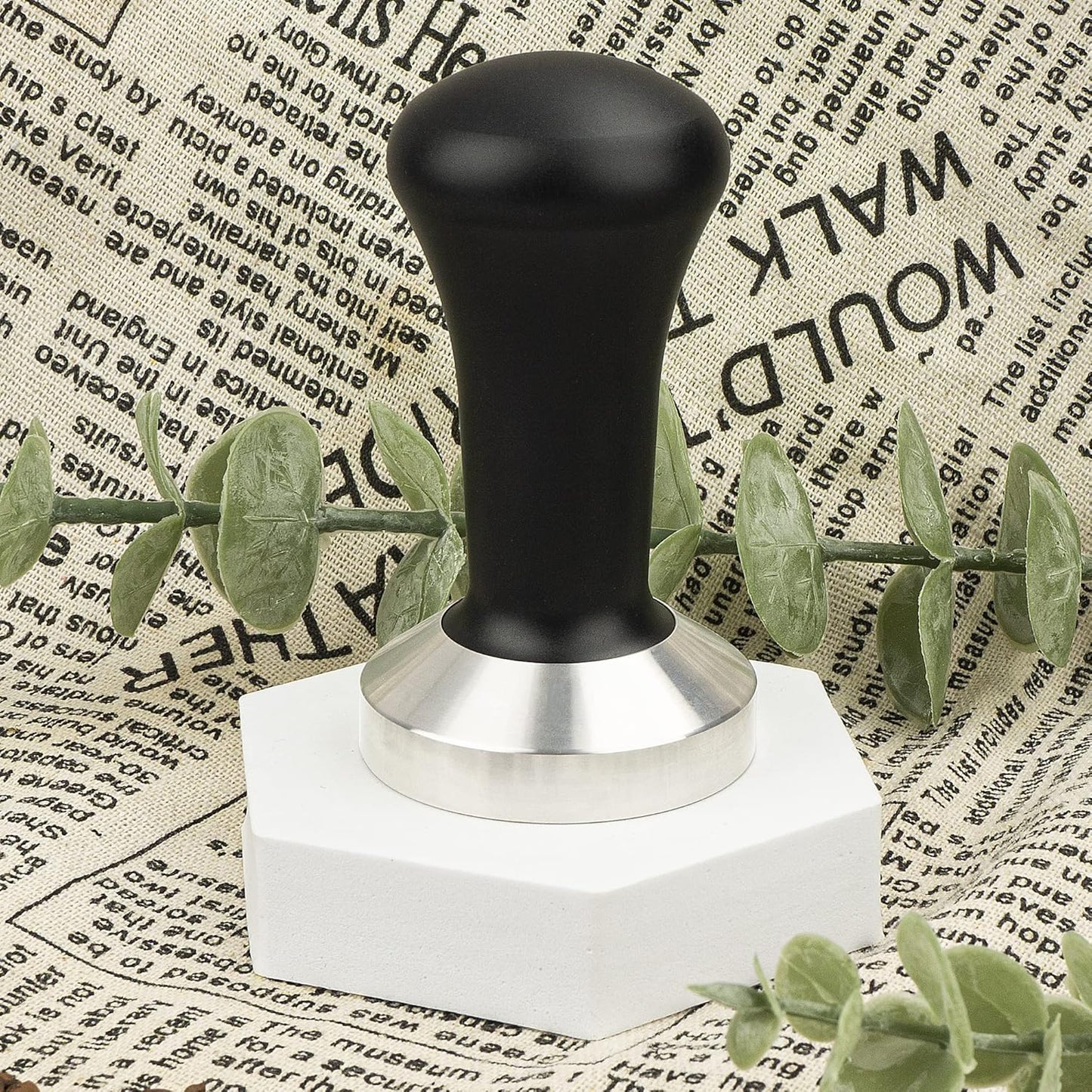 51mm Coffee Hand Tamper 304 Stainless Steel Base Professional Espresso Press for Portafilter Coffee Machine Barista Tool (51mm)
