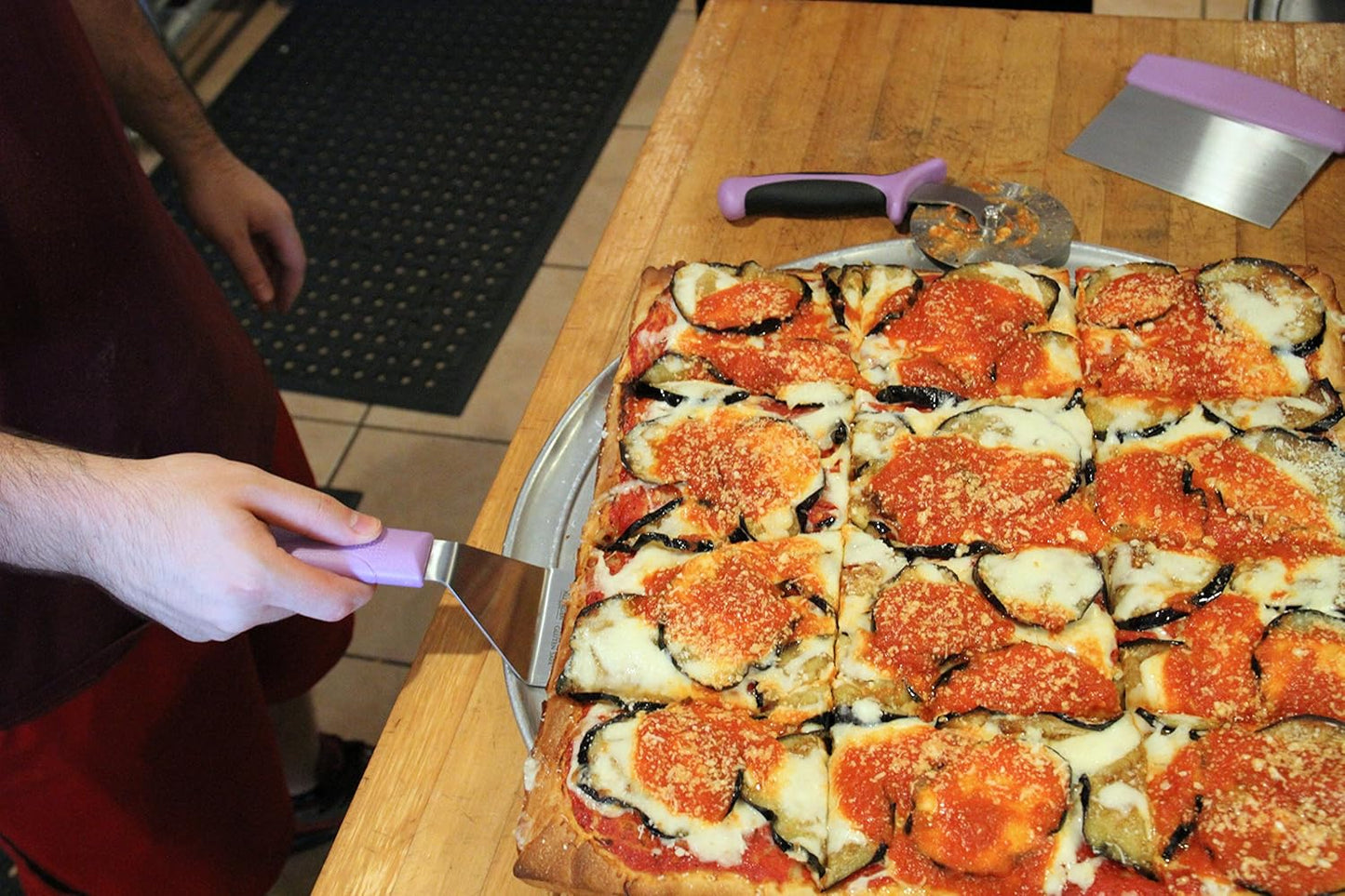 Mercer Culinary Millennia Perforated Turner/Spatula, 8-Inch x 3-Inch Blade, Black Handle