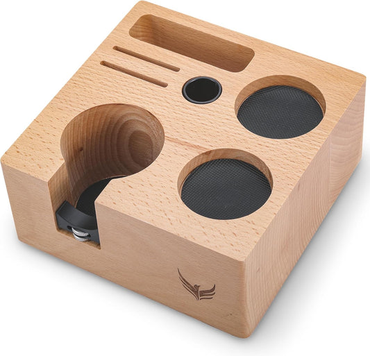 Espresso Tamping Station 54mm for Breville Accessories – Portafilter Holder with Tamper, Distributor, Dosing Funnel, WDT Tool & Puck Screen Slots