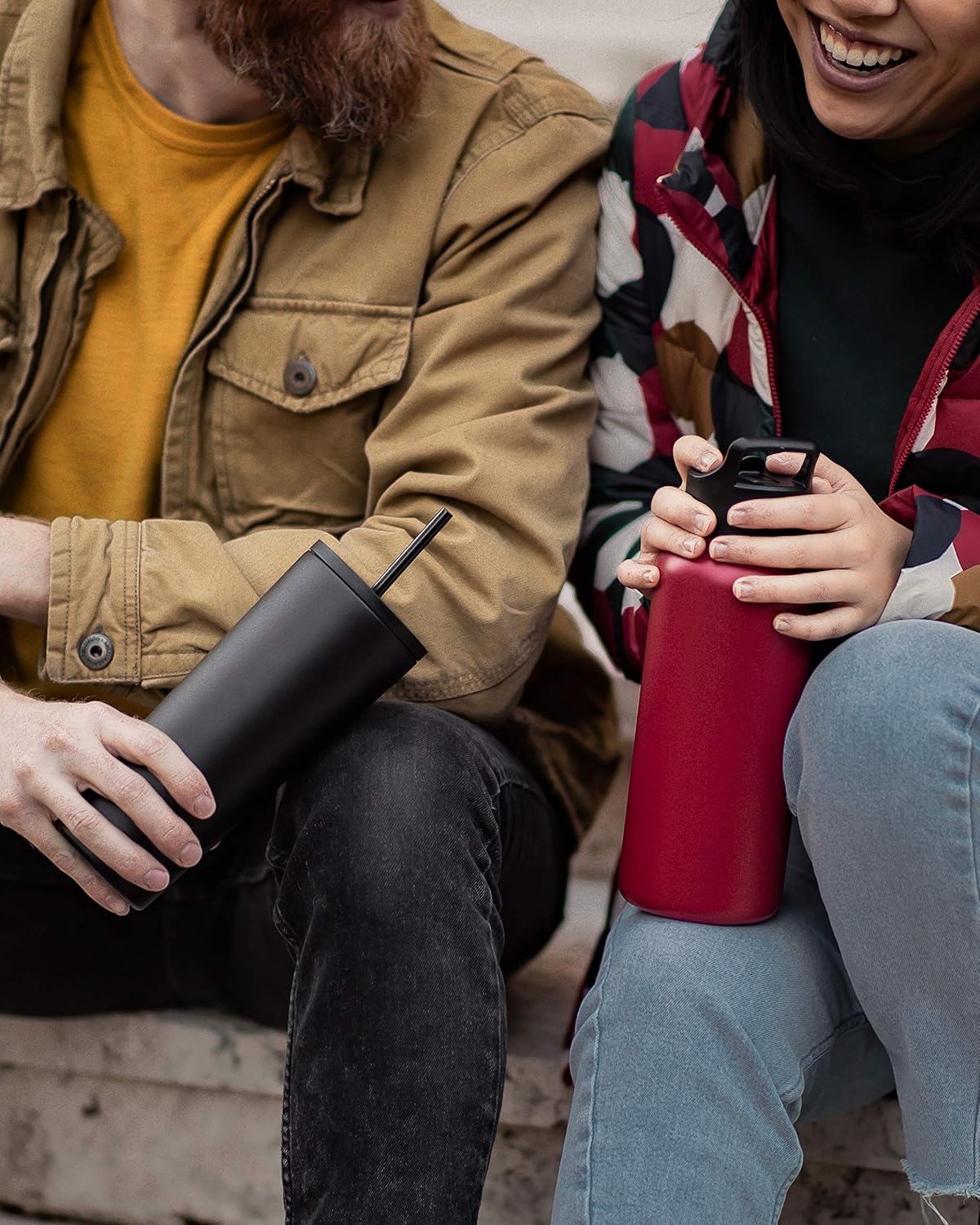 Simple Modern Water Bottle with Straw Lid Vacuum Insulated Stainless Steel | Reusable Leak Proof BPA-Free Flask for Gym, Travel, Sports | Summit Collection | 22oz, Winter White Mix