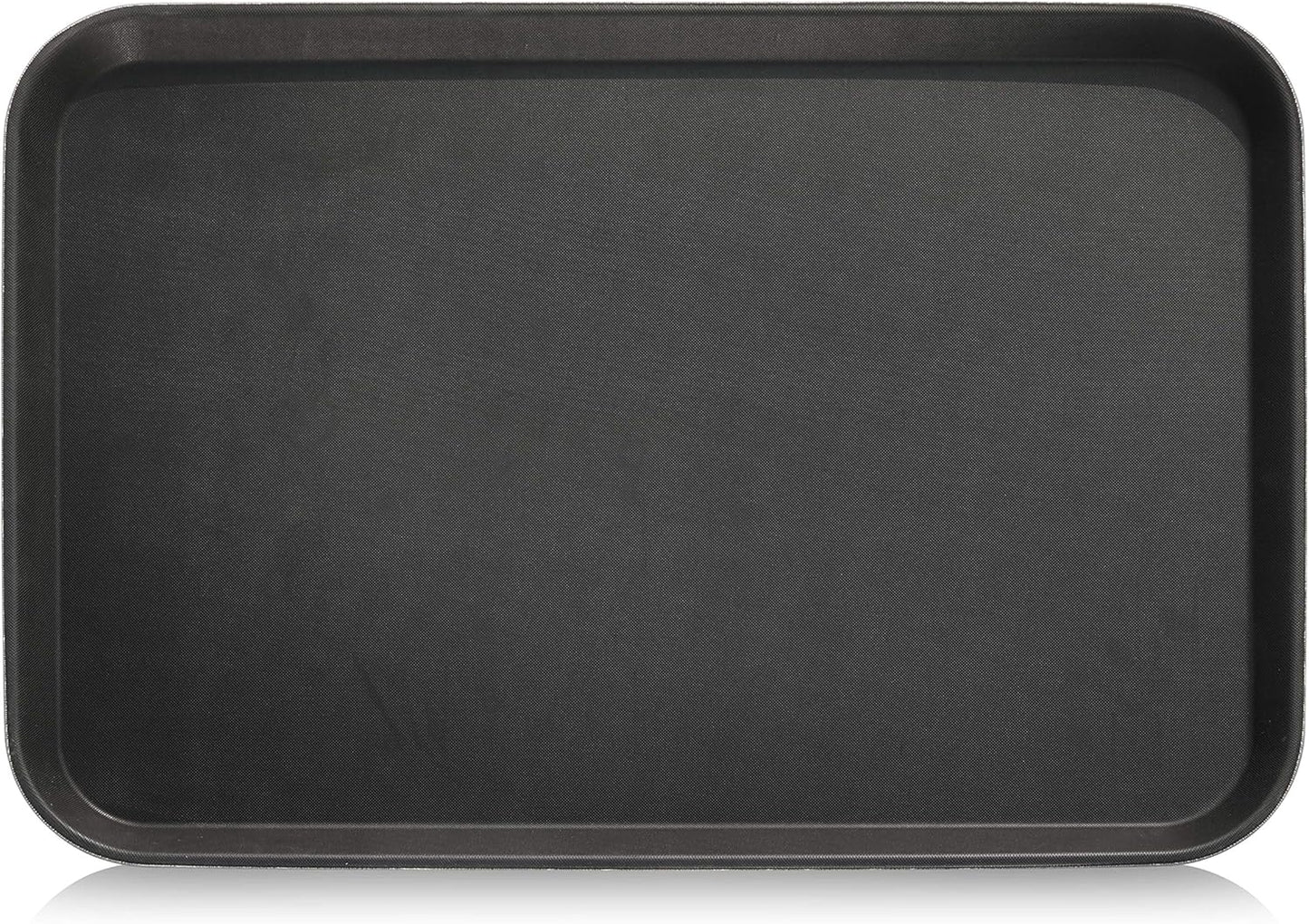 New Star Foodservice Restaurant Grade Non-Slip Tray, Plastic, Rubber Lined, Rectangular (Black, 18-Inch x 26-Inch)