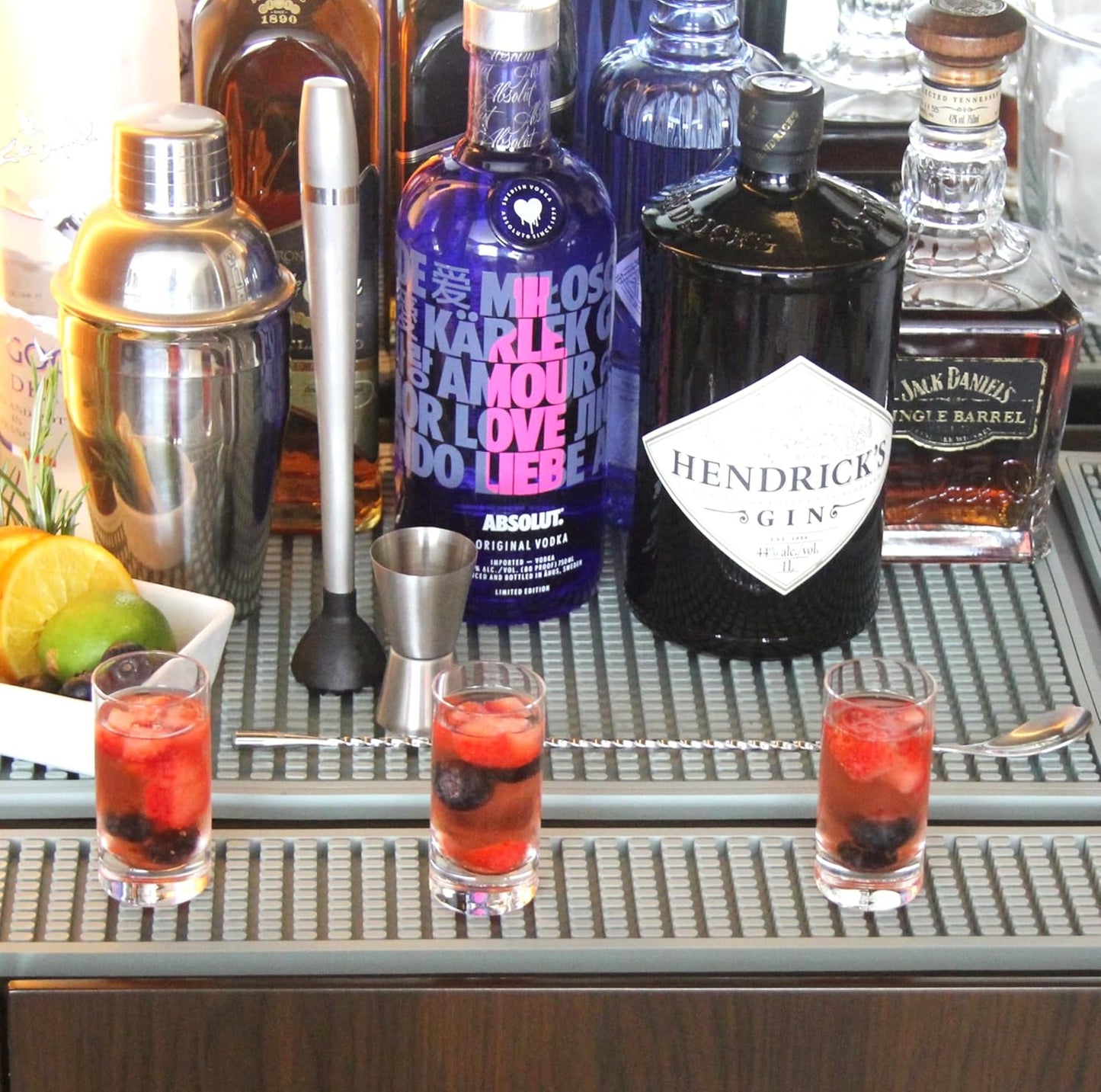 Bar Rail Mat 24x3. Non-Slip Serving Rubber Bar Mats for Countertop. 0.4" Thick Large Bar Service Spill Mat for Bartending, Restaurants, Coffees & Home Kitchen.