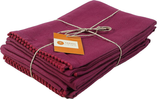 TARAN LIVING Grape Cotton Kitchen Cloths - Pack of 6 (6 Count, 3"x4")