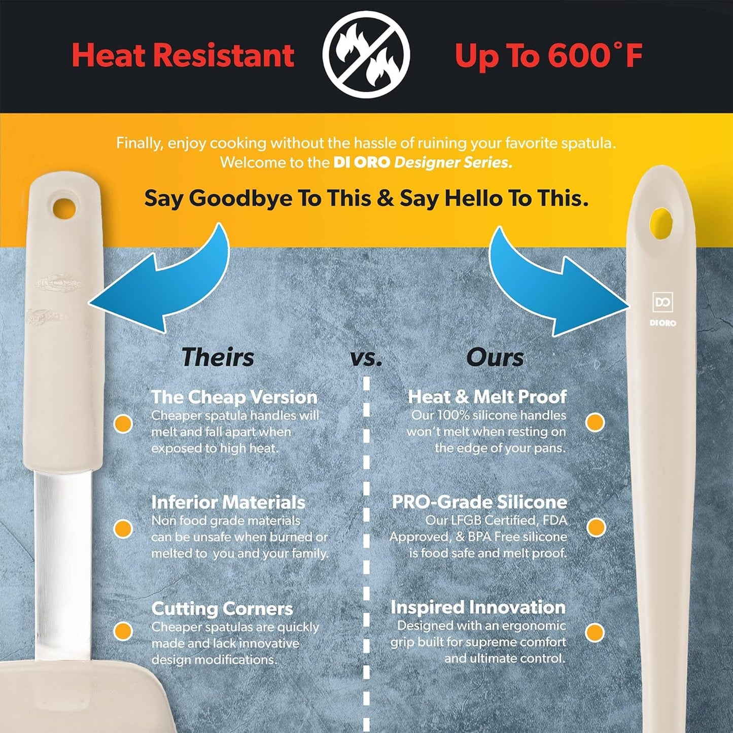 DI ORO Silicone Ladle – Soup Ladle for Cooking & Serving Heat-Resistant - Large Kitchen Soup Ladle Nonstick Cookware Safe - Soup Serving Spoon with Wide Bowl - Silicone Utensil Dishwasher Safe (Clay)