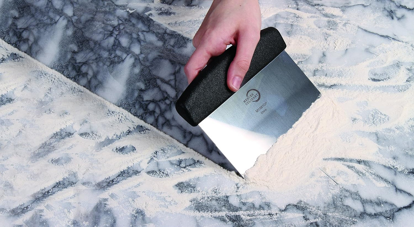 Mercer Culinary Millennia Bench Scraper, 5 7/8 Inch X 3 1/2 Inch Blade, Black Handle