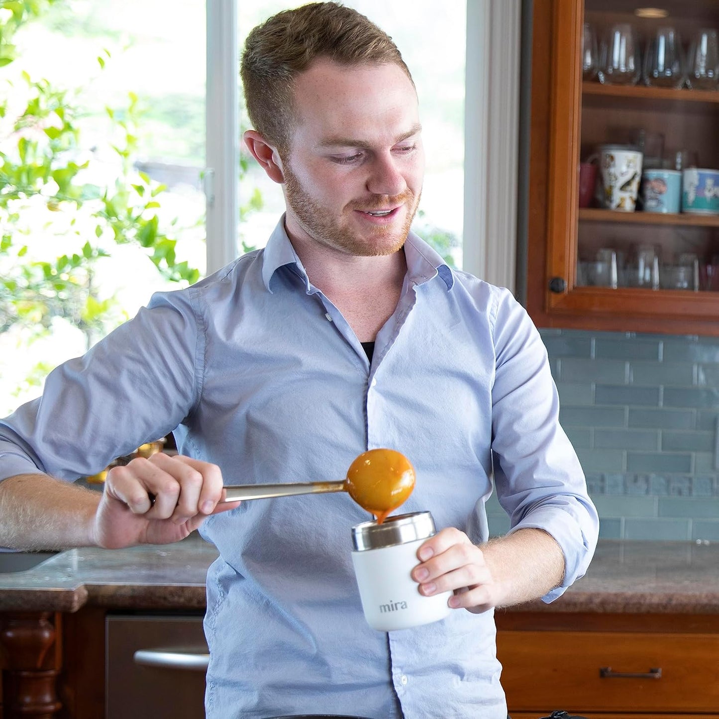 MIRA 9oz Insulated Food Jar Thermo for Hot Food & Soup, Compact Stainless Steel Vacuum Lunch Container - Lilac