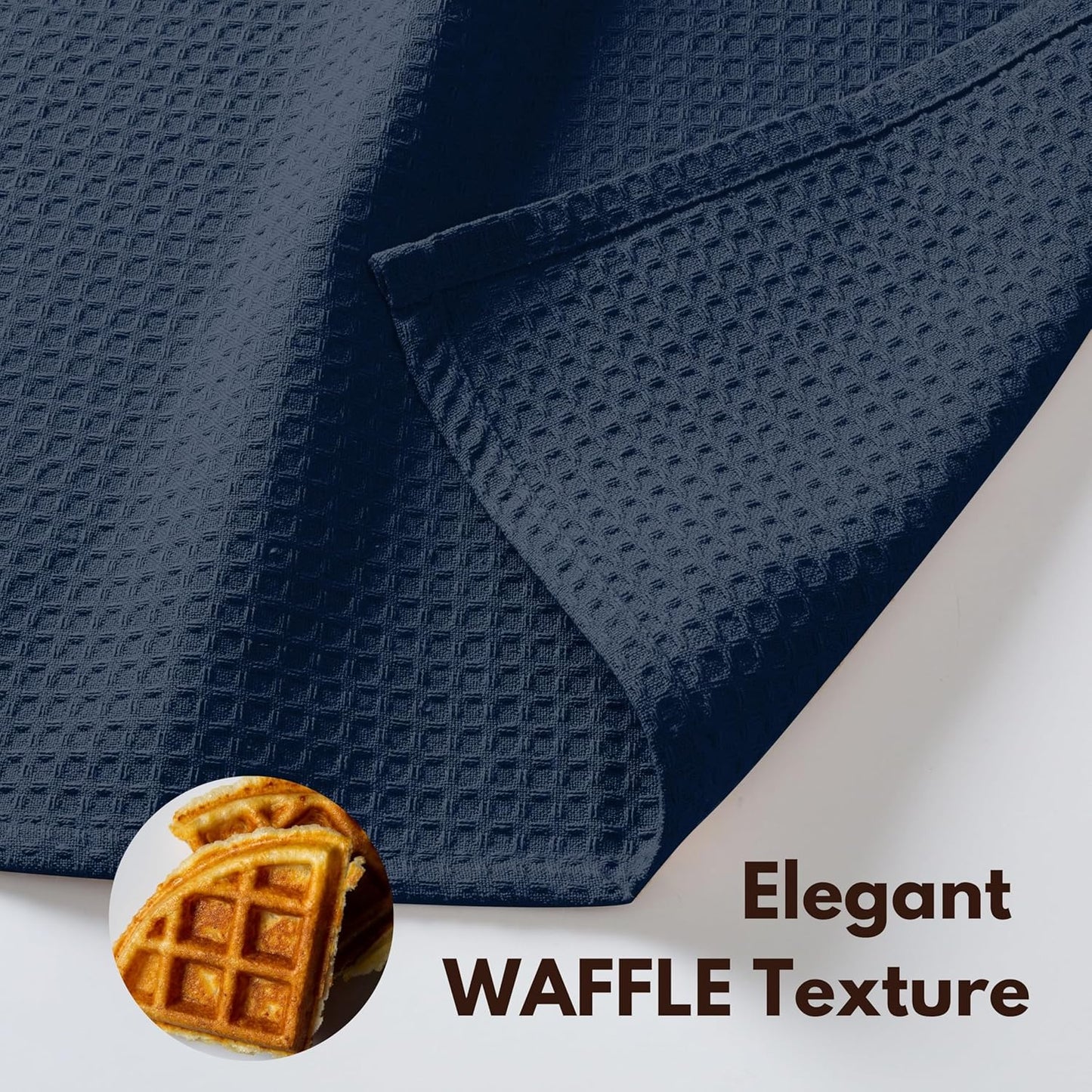 Native Fab Waffle 18 Pack Dish Cloths Set - 100% Cotton, 12"x12", Absorbent, Quick Dry, Washable Towels for Cleaning, Cooking & Drying Dishes - Great for Home, Restaurants, Cafes, Bars - Navy Blue