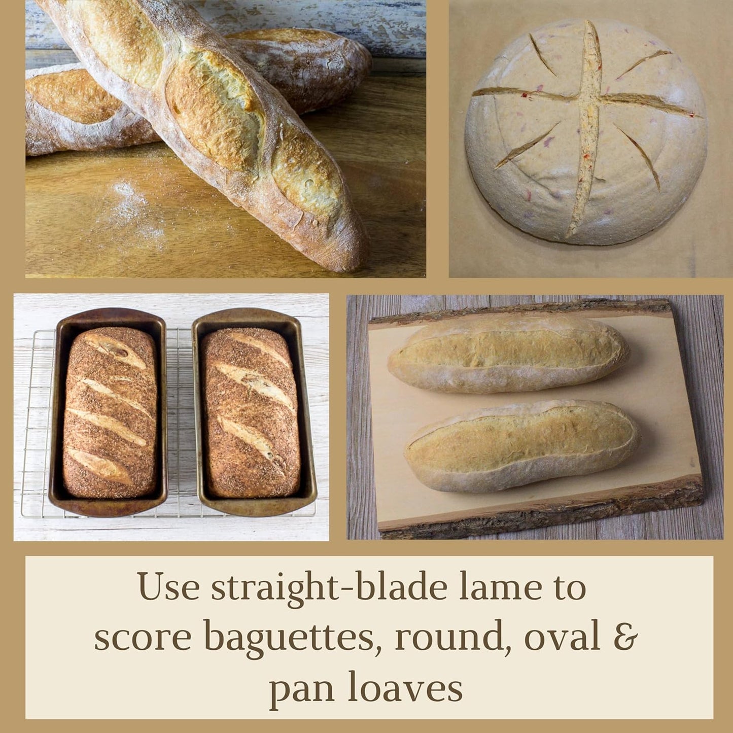 Mure & Peyrot Landaise Bread Lame Dough Scoring Tool- Scoring Knife for Artisan and Sourdough Bread Baking- Made in France- Features Protective Cover- Stainless Steel Blade